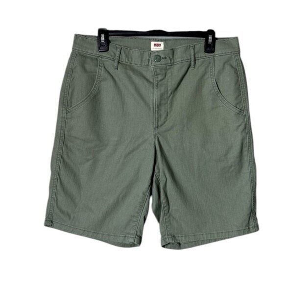 Levi’s Women’s Bermuda Shorts Size 30 Festival Hi-Rise Army Green Classic Modest - Picture 1 of 12